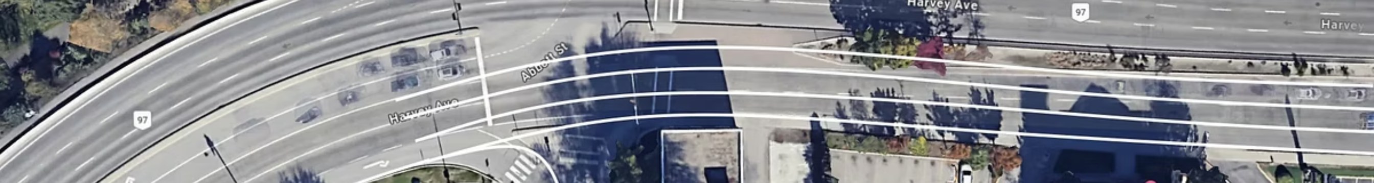 Aerial view of Glenmore Road intersection